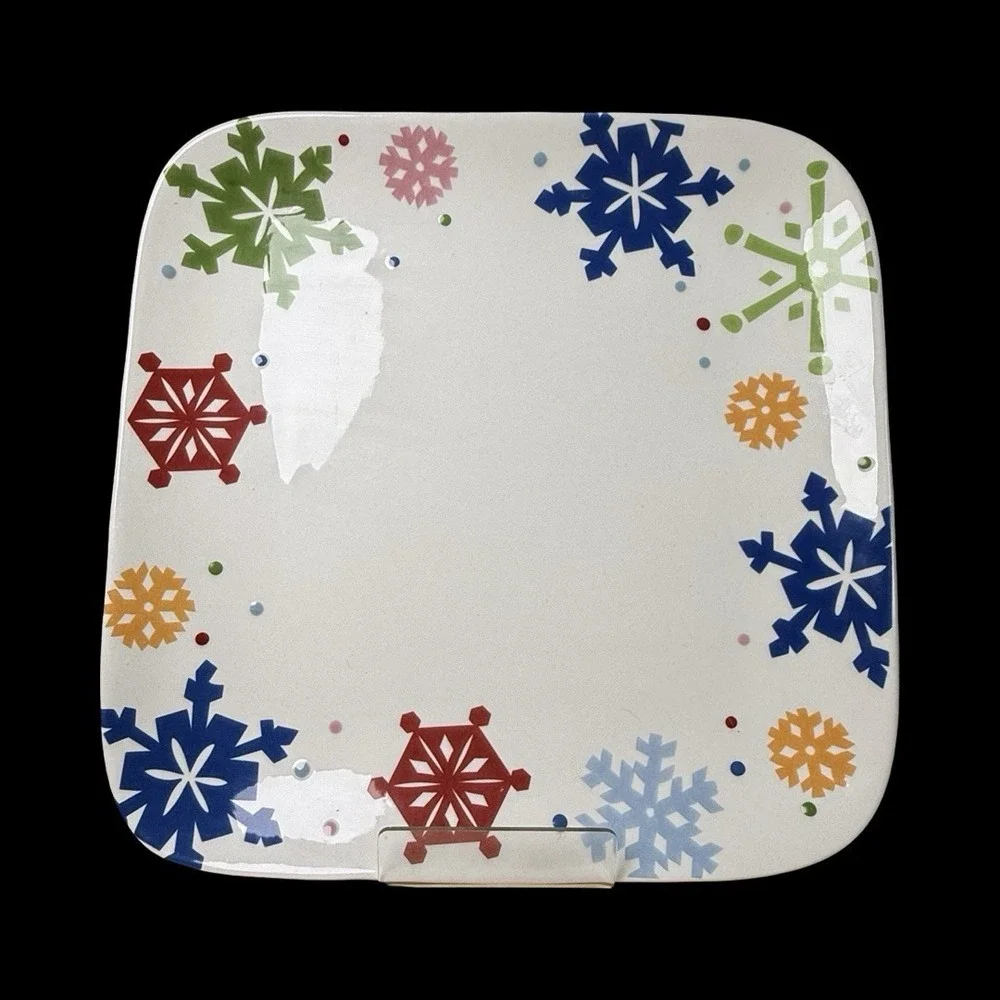 Target Home Sleddin Hill Snowflake Dinner Plates‎ Christmas Winter - Set Of 2
